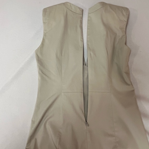 Hugo Boss Elegant Taupe Beige Structured Short Sleeveless Dress - 4 - Picture 8 of 13